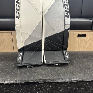 New 33+1 CCM Axis 2 Goalie Pads (White/Black/Silver)