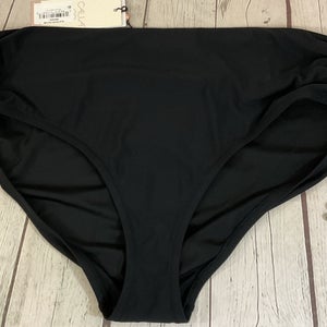 CALIA Womens XL Swim Wear Adjustable Ruched Bottoms Drawstring Sides Black