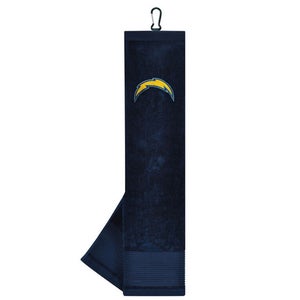 NEW Team Effort Los Angeles Chargers Face/Club Tri-Fold Embroidered Golf Towel