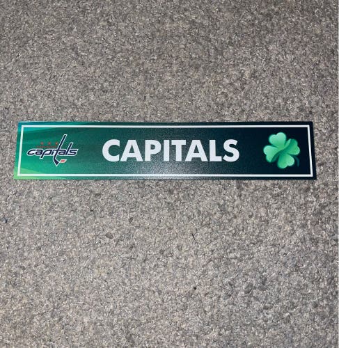 Washington Capitals St Patrick’s Day Locker Room Tag Nameplate Team Used NHL