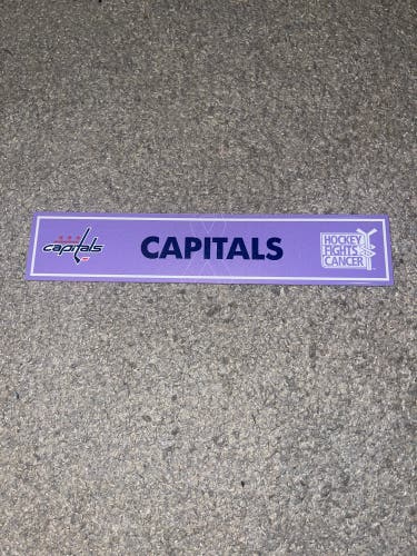 Washington Capitals Hockey Fights Cancer Locker Room Tag Nameplate Team Used NHL