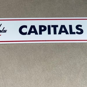 Washington Capitals Hockey Locker Room Tag Nameplate Team Used NHL White