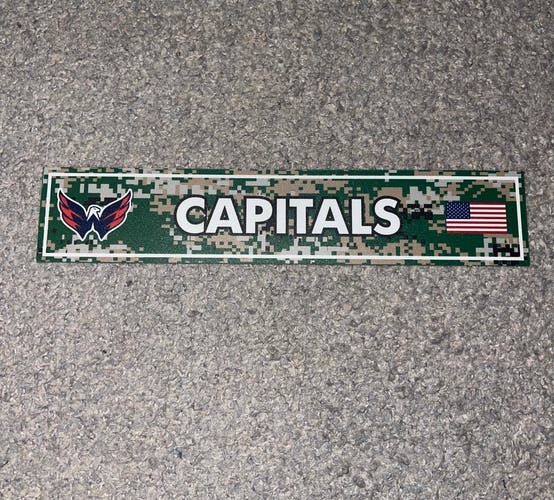 Washington Capitals Military Night Camo Locker Room Tag Nameplate Team Used NHL
