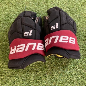 Black Senior Bauer Supreme 1S Gloves 14" (Used)
