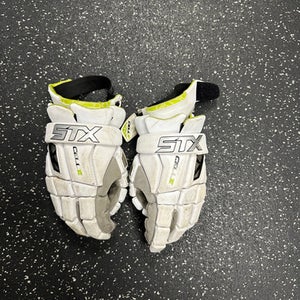Used STX CELL VI GLOVES Lacrosse Gloves Mens White MD 11849-S000028208