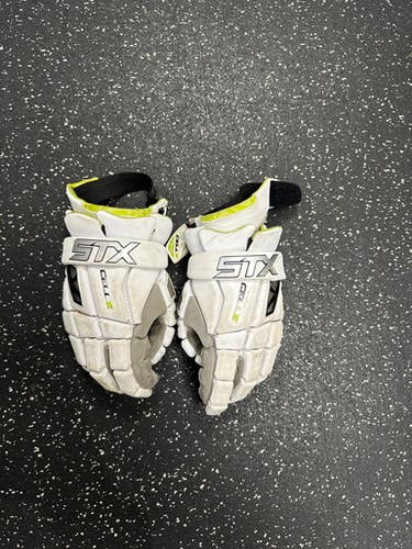 Used STX CELL VI GLOVES Lacrosse Gloves Mens White MD 11849-S000028208