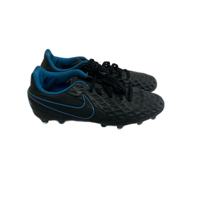 Used Nike Tiempo Jr 5 Soccer Cleats Black And Royal Blue 11692-S000137064