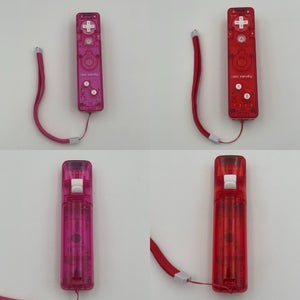 Pink + Red Rock Candy Nintendo Wii Remote Controller Bundle Lot
