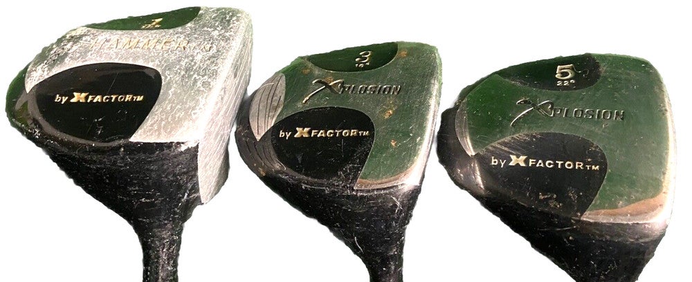 X-Factor Golf Hammer Wood Set Driver, 3w, 5w Aerospeed Graphite Good Grips RH