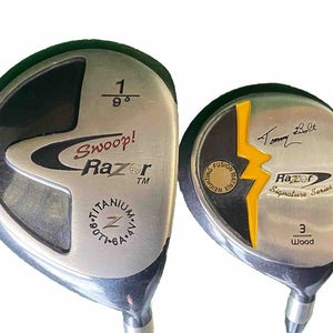 Razor Golf Wood Set Driver 9* & Tommy Bolt 3w RH Regular Graphite New Grips HC's