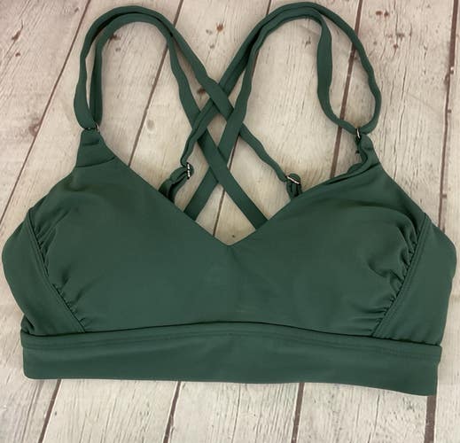 CALIA Small Swim Top Adjustable Two Intercrossed Straps Padded Bra Hook Closure