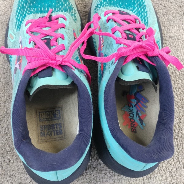 Brooks Launch 9 GTS Womens Size 7 Running Shoes Blue Low Trainers 1203731B456