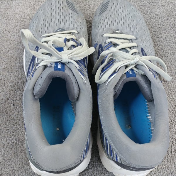 Brooks Adrenaline GTS 19 Mens Size 9.5 Running Shoes Gray Blue Low NO INSOLES