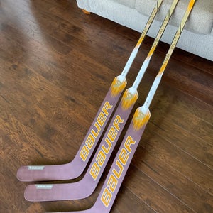 3 pack - 25” Bauer Hyperlite 2 Full Right Goalie Sticks Pro Stock (New)
