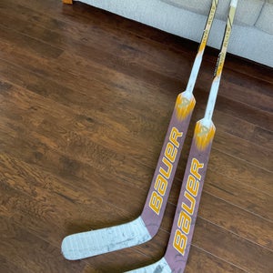 2 pack - 25” Bauer Hyperlite 2 Full Right Goalie Sticks Pro Stock