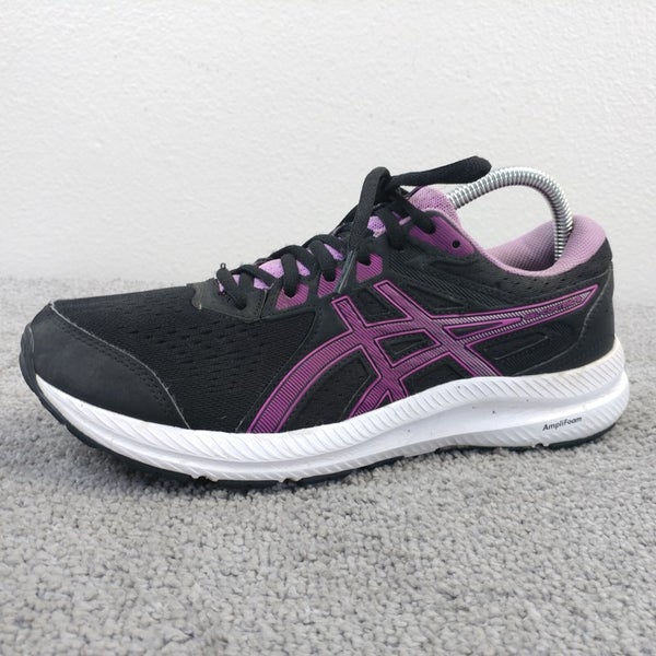 ASICS Gel Contend 8 Womens Size 9.5 Running Shoes Low Top Black Purple 1012B320