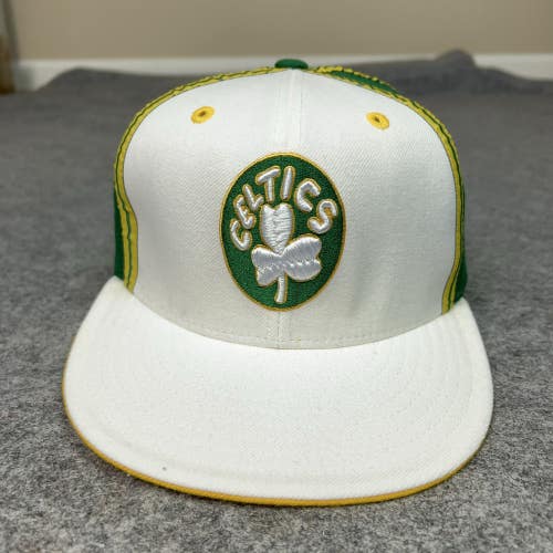Vintage Boston Celtics Mens Hat 7 1/2 Fitted Cap White Dfunkd NBA Basketball