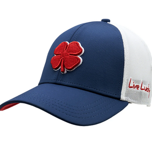NEW Black Clover Live Lucky Premium Clover #70 Mesh Navy Fitted S/M Golf Hat