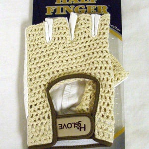 HJ Glove Half Finger Glove Men Left Tan/wht SINGLE INDIVIDUAL GLOVE NEW