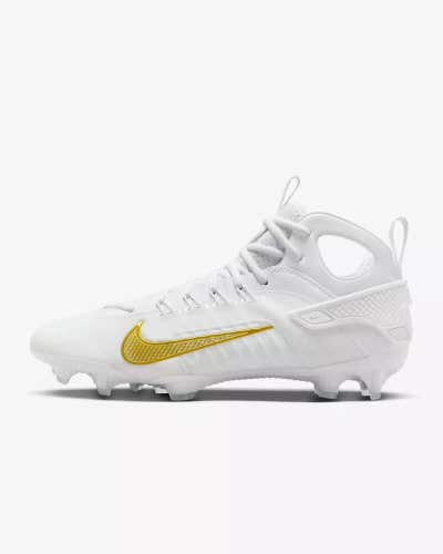 Nike Huarache 9 Elite LAX FD0088-100 Men's 5.5 White Gold Lacrosse Cleats RTN36