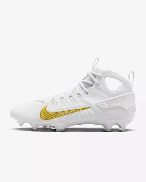 Nike Huarache 9 Elite LAX FD0088-100 Men's 5.5 White Gold Lacrosse Cleats RTN36