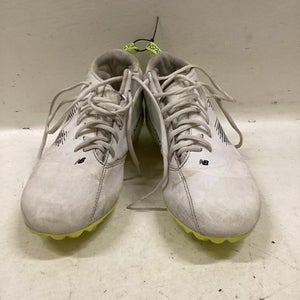 Used New Balance LAX Cleats Mens White And Optic Yellow Senior 8.5 11725-S000485731