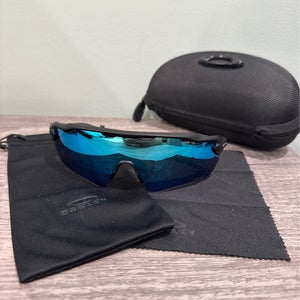 Oakley radars blue ones with a black frame
