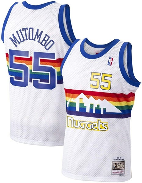 Dikembe Mutombo Denver Nuggets Mitchell & Ness 1991-92 Authentic Jersey Rainbow