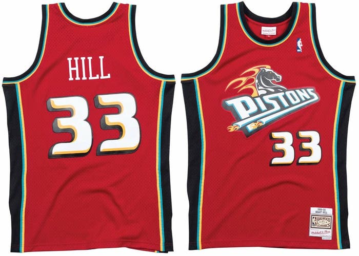 Grant Hill Detroit Pistons Mitchell & Ness NBA Authentic Jersey 1999-2000 Red