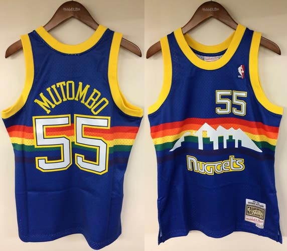 Dikembe Mutombo Denver Nuggets Mitchell & Ness 1991-92 Authentic Jersey Rainbow