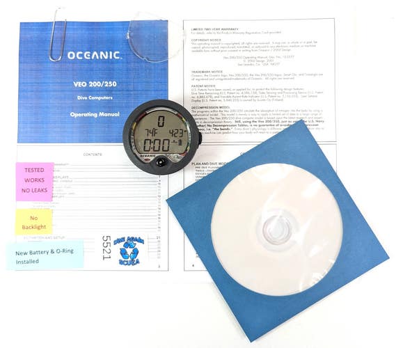 Oceanic Veo 250 Scuba Dive Computer Puck Module Air & Nitrox 2 Buttons #5521