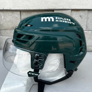 CCM Tacks 710 Pro Stock Hockey Helmet Visor Combo Green Small WILD 899901