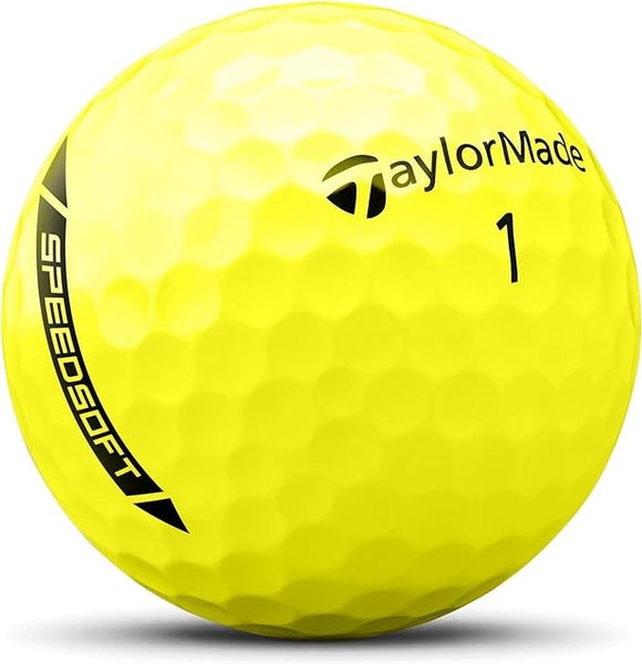 Taylor Made SpeedSoft Golf Balls (Hi-Vis Yellow, 3pk) 1 Sleeve 2024 NEW