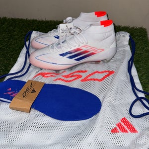 *SOLD* Adidas F50 Elite Mid FG Soccer Cleats White Blue Red ID9203 Women's Size 8 NEW