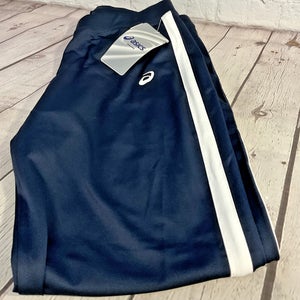 NEW Asics Womens Lani Warm Up Running Pants Small Navy With w/ Stripes NWT $58