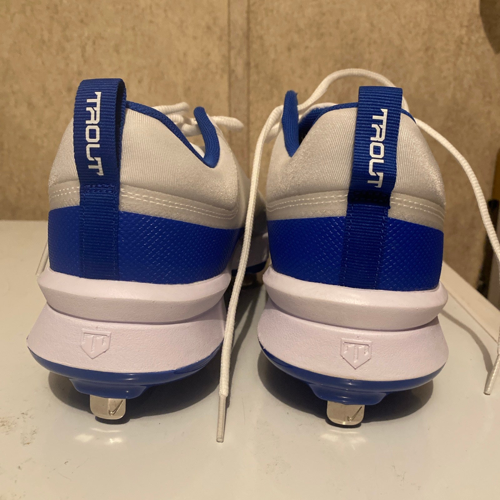 Nike Force Zoom Trout 9 Baseball Cleats Men Size 9.5 White Royal Blue FB2907-101 Nike Force Trout 9 Keystone  main image 3