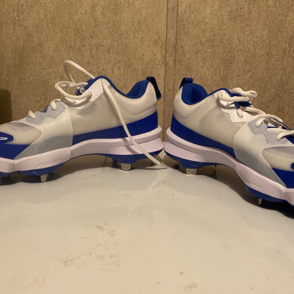 Nike Force Zoom Trout 9 White Royal Metal Baseball Cleats  display picture 2