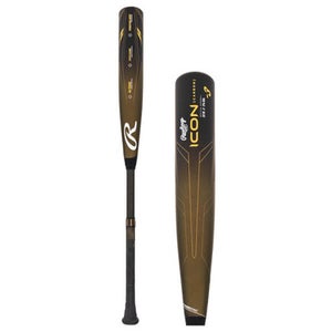 New Rawlings ICON BB/SB High School -3 Bat None 33" 11868-RAWRBB3I333