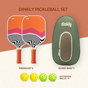 New Dinkly Pickleball Set - 2 Paddles & 4 Balls