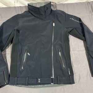 Salomon ClimaPro Black Softshell Asymmetric Zip Women's Ski Jacket Black XS