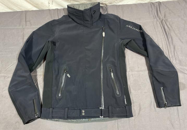 Salomon ClimaPro Black Softshell Asymmetric Zip Women's Ski Jacket Black XS