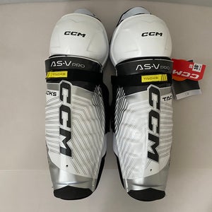 New Pro Stock CCM Tacks AS-V Pro Hockey Shin Pads 16” guards