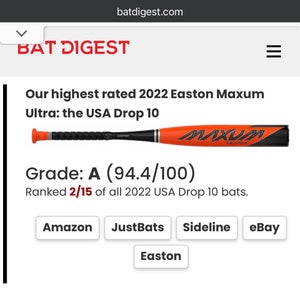 Maxum Ultra USA Bat Certified 30” 20 Oz (-10)