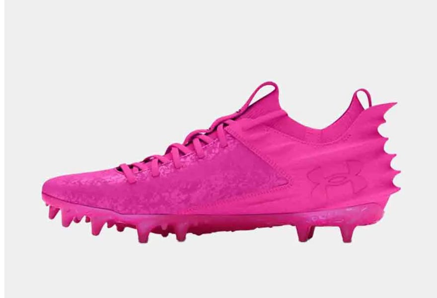 Under Armour Nitro Mid Pink Football Cleats Size 16 Under armour Medium Width (D, M) Pink Football Shoes  main image 4
