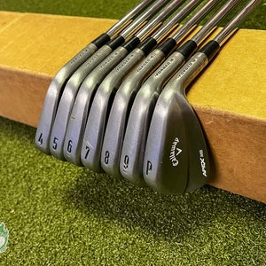 Used RH Callaway APEX MB Forged Raw '18 Irons 4-PW 125g X-Stiff Steel Golf Set