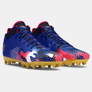 new men's 8 Under Armour UA Spotlight 4 MC USA Football Cleats 3027307-400