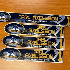 USHL Sioux Falls Stampede Game-used Hockey Locker Plates Carl Axelsson