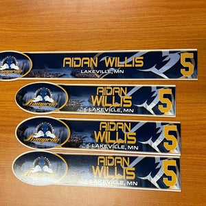 USHL Sioux Falls Stampede Game-used Hockey Locker Plates Aidan Willis