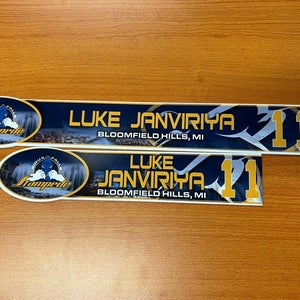 USHL Sioux Falls Stampede Game-used Hockey Locker Plates Luke Janiriya
