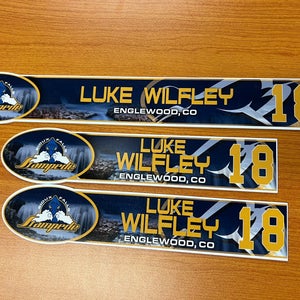 USHL Sioux Falls Stampede Game-used Hockey Locker Plates Luke Wilfley